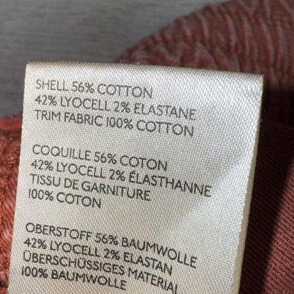 Anthropologie Angela Cropped Utility Cargo Pants Washed Brick Red Size 28 - Picture 9 of 10